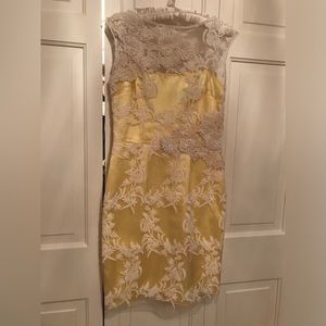 Beautiful illusion neck lime dress.,